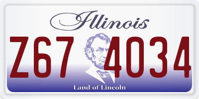 IL license plate Z674034