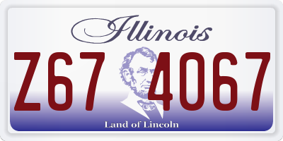 IL license plate Z674067