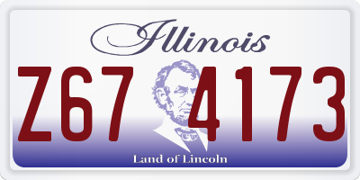 IL license plate Z674173
