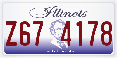 IL license plate Z674178
