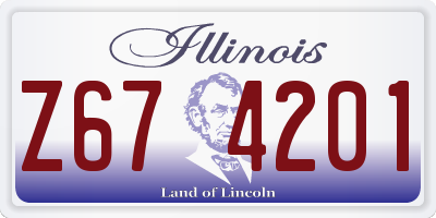 IL license plate Z674201
