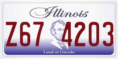 IL license plate Z674203