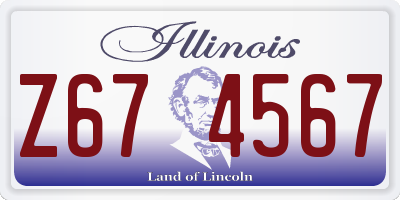 IL license plate Z674567