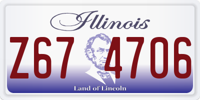 IL license plate Z674706