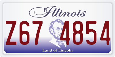IL license plate Z674854