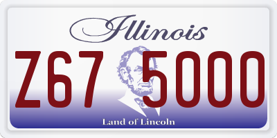 IL license plate Z675000