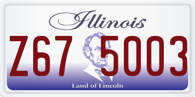IL license plate Z675003