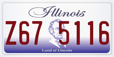 IL license plate Z675116