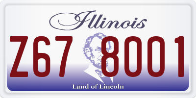 IL license plate Z678001