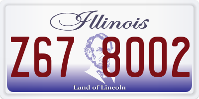 IL license plate Z678002