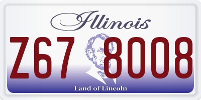 IL license plate Z678008