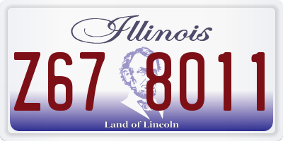 IL license plate Z678011