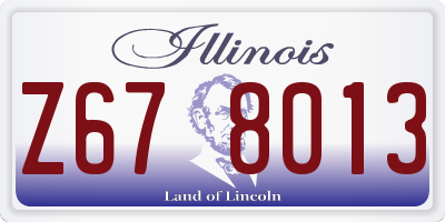 IL license plate Z678013