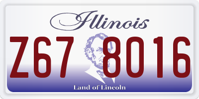 IL license plate Z678016