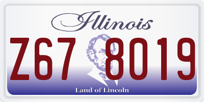IL license plate Z678019