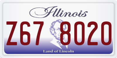 IL license plate Z678020