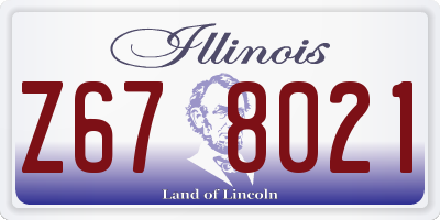 IL license plate Z678021
