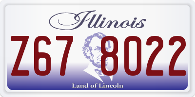 IL license plate Z678022