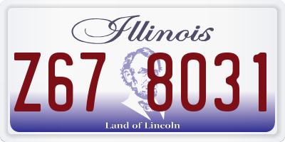 IL license plate Z678031
