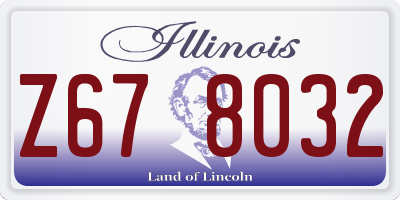 IL license plate Z678032