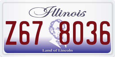 IL license plate Z678036