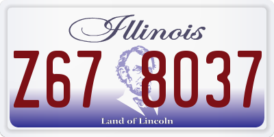 IL license plate Z678037
