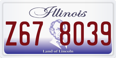 IL license plate Z678039