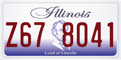 IL license plate Z678041