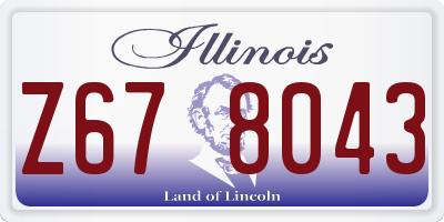 IL license plate Z678043