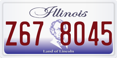 IL license plate Z678045