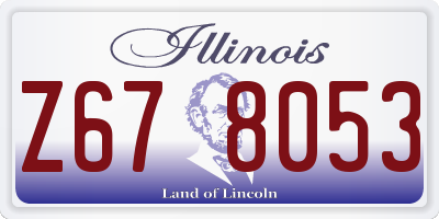 IL license plate Z678053