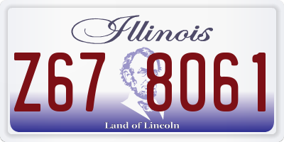 IL license plate Z678061