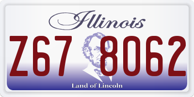 IL license plate Z678062