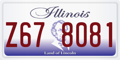 IL license plate Z678081