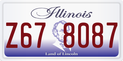 IL license plate Z678087