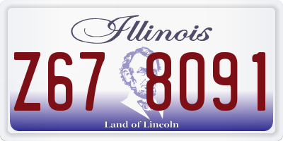 IL license plate Z678091