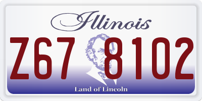 IL license plate Z678102