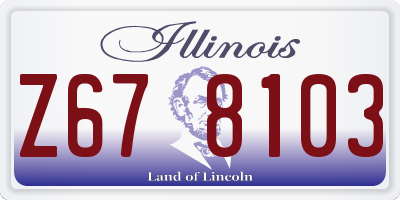 IL license plate Z678103