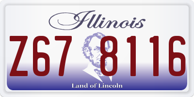 IL license plate Z678116