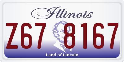 IL license plate Z678167