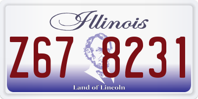 IL license plate Z678231