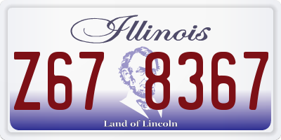 IL license plate Z678367