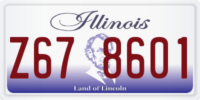 IL license plate Z678601
