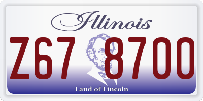 IL license plate Z678700