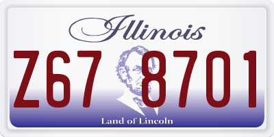 IL license plate Z678701