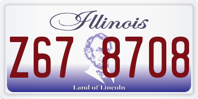 IL license plate Z678708