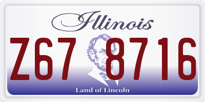 IL license plate Z678716