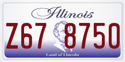 IL license plate Z678750