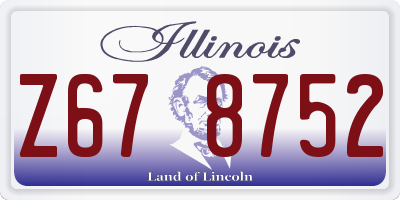 IL license plate Z678752