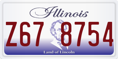 IL license plate Z678754